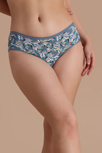 Zivame Floral Fusion Regular Rise Full Coverage Hipster Panty - Blue Mirage — thumbnail 2